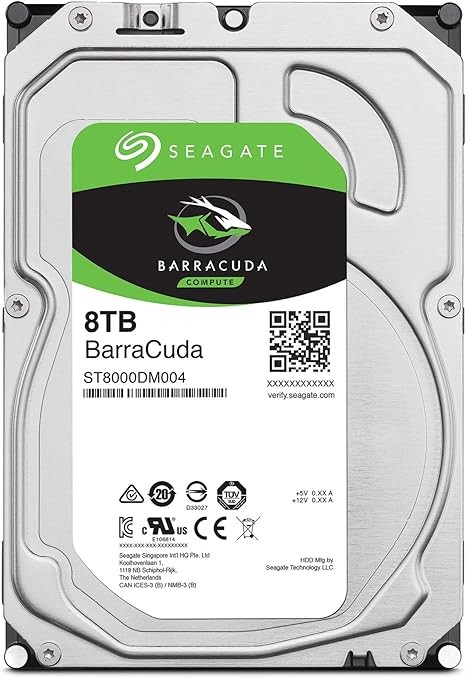 Seagate Barracuda Compute 8TB 3.5″ 5400 RPM SATA Hard Drive (ST8000DM004)