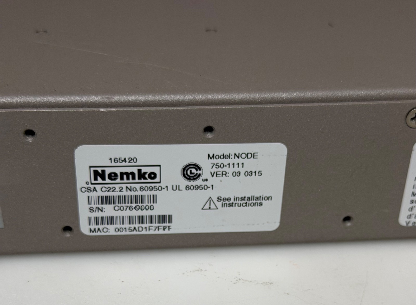 Accedian Networks MetroNODE 10GE NODE 750-111 Ethernet Demarcation Device