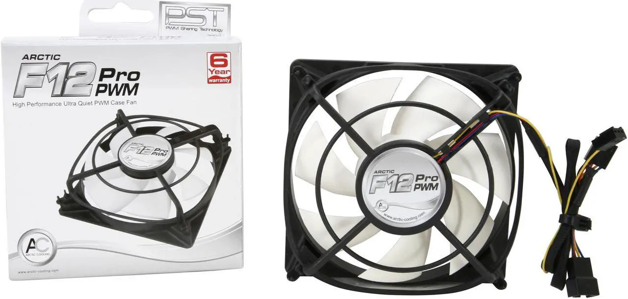 ARCTIC F12 Pro PWM Fluid Dynamic Bearing Case Fan, 120mm PWM Speed Control 54CFM