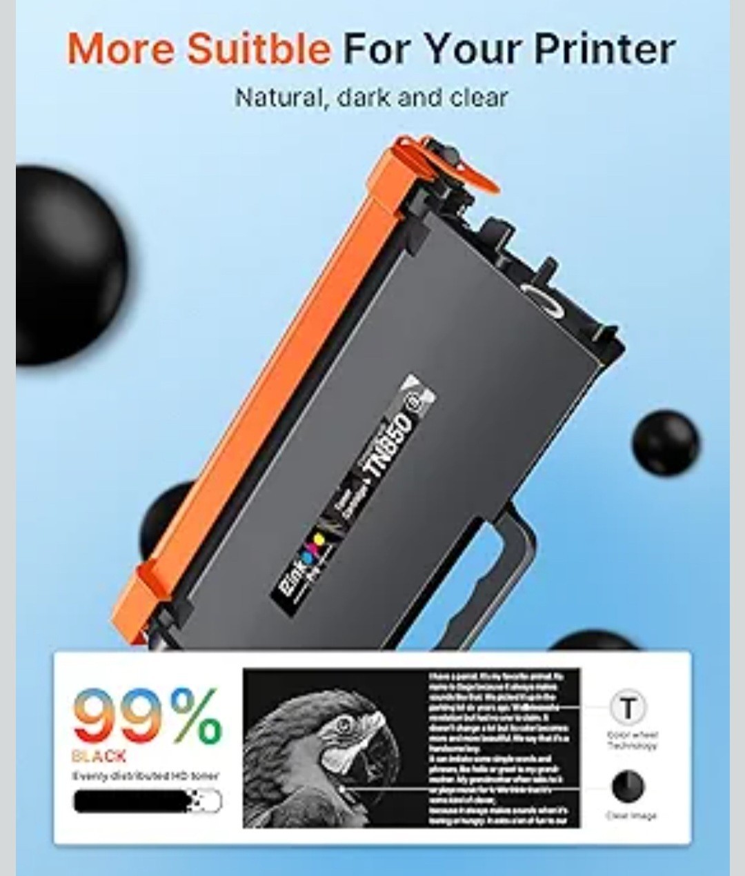 Pack Of 4 Compatible Toner Cartridge Replacement for Brother TN850 TN880 TN820