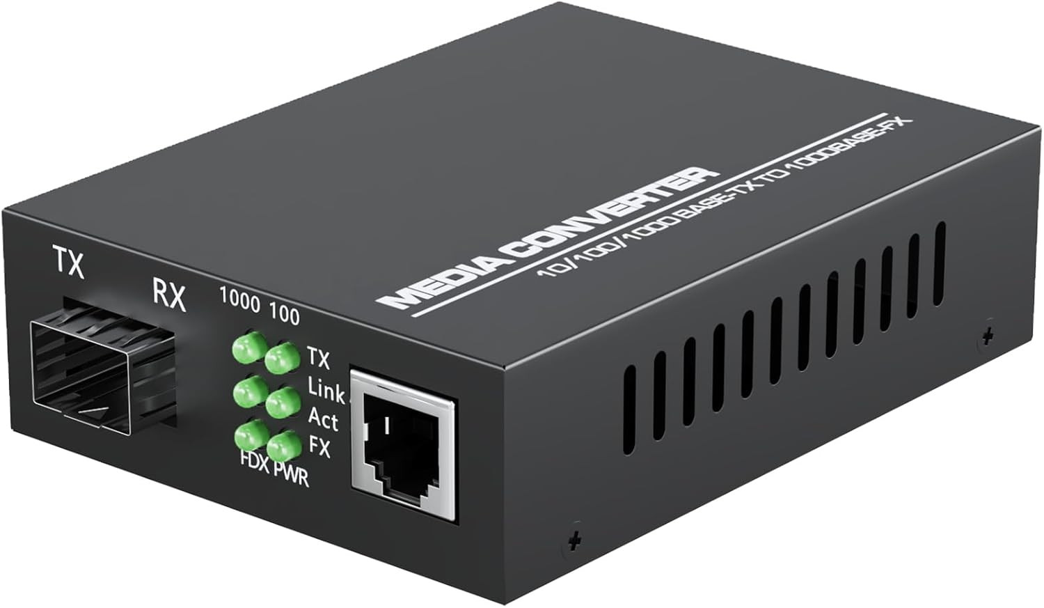 1.25G/S Gigabit Single Mode Fiber Optic Modem, SFP to RJ45 Fiber to Ethernet Med