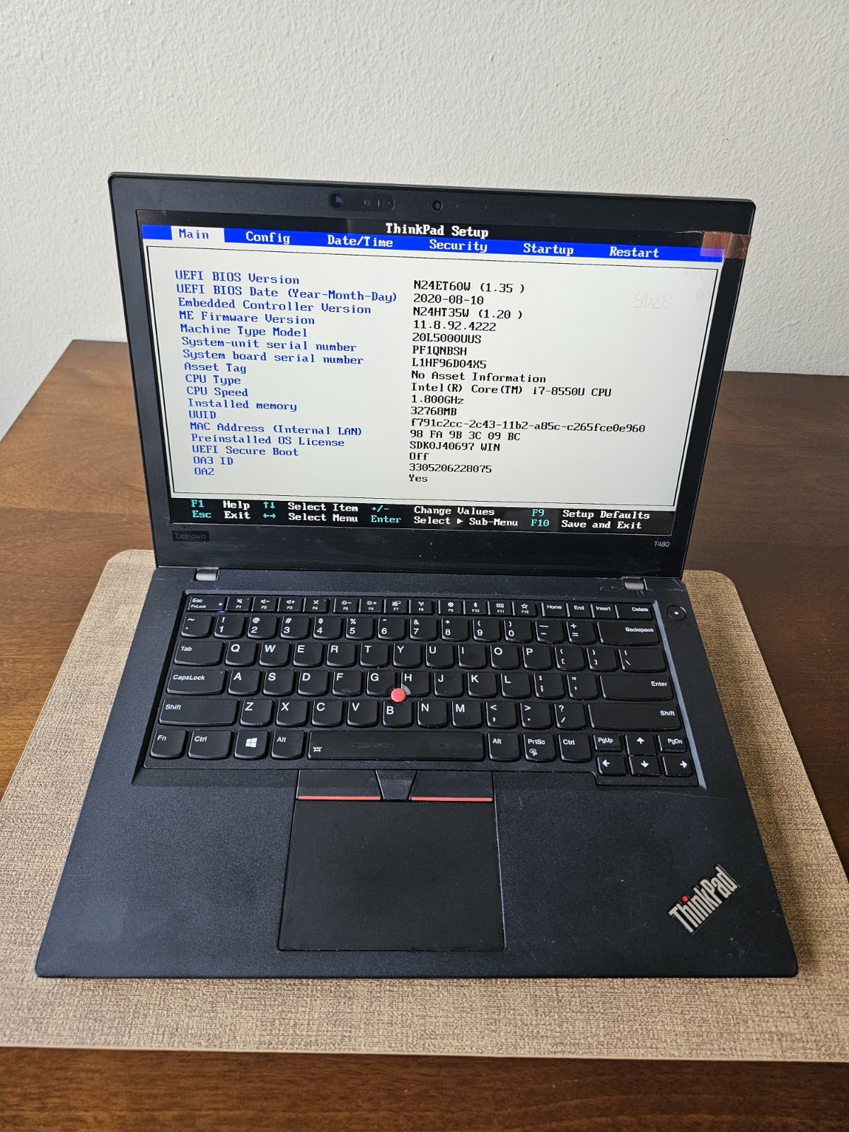 Lenovo ThinkPad T480 Intel Core i7 8550U 32GB Ram 1TB SSD 14″ 4K IPS Win 11 Pro