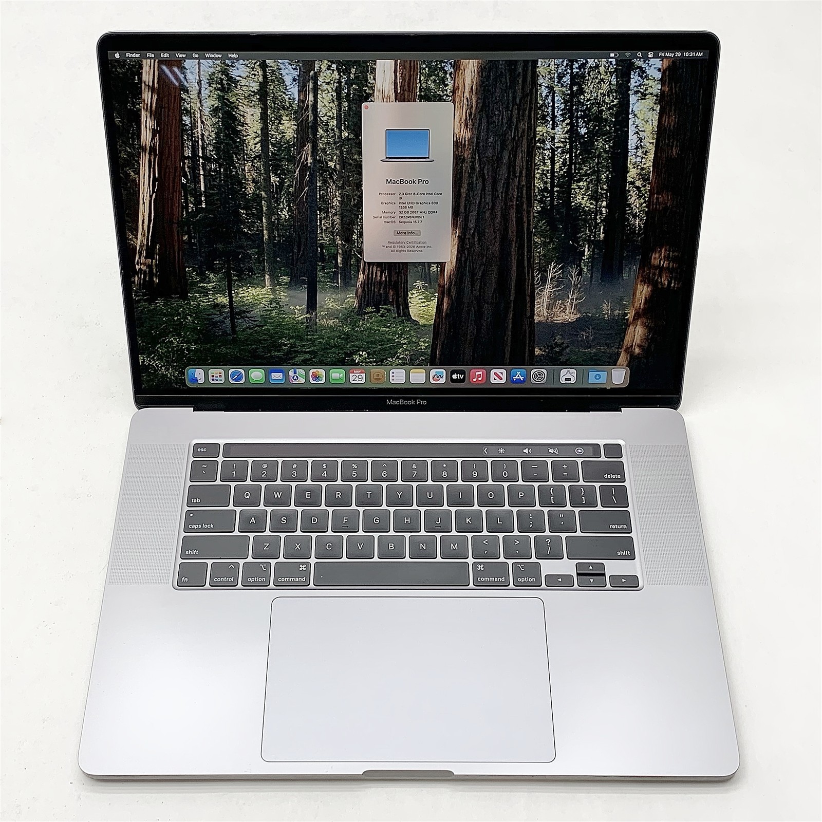 Apple MacBook Pro 16,1 A2141 2019 i9 9880H 2.30GHZ 16″ 32GB RAM 1TB OSX Sequoia