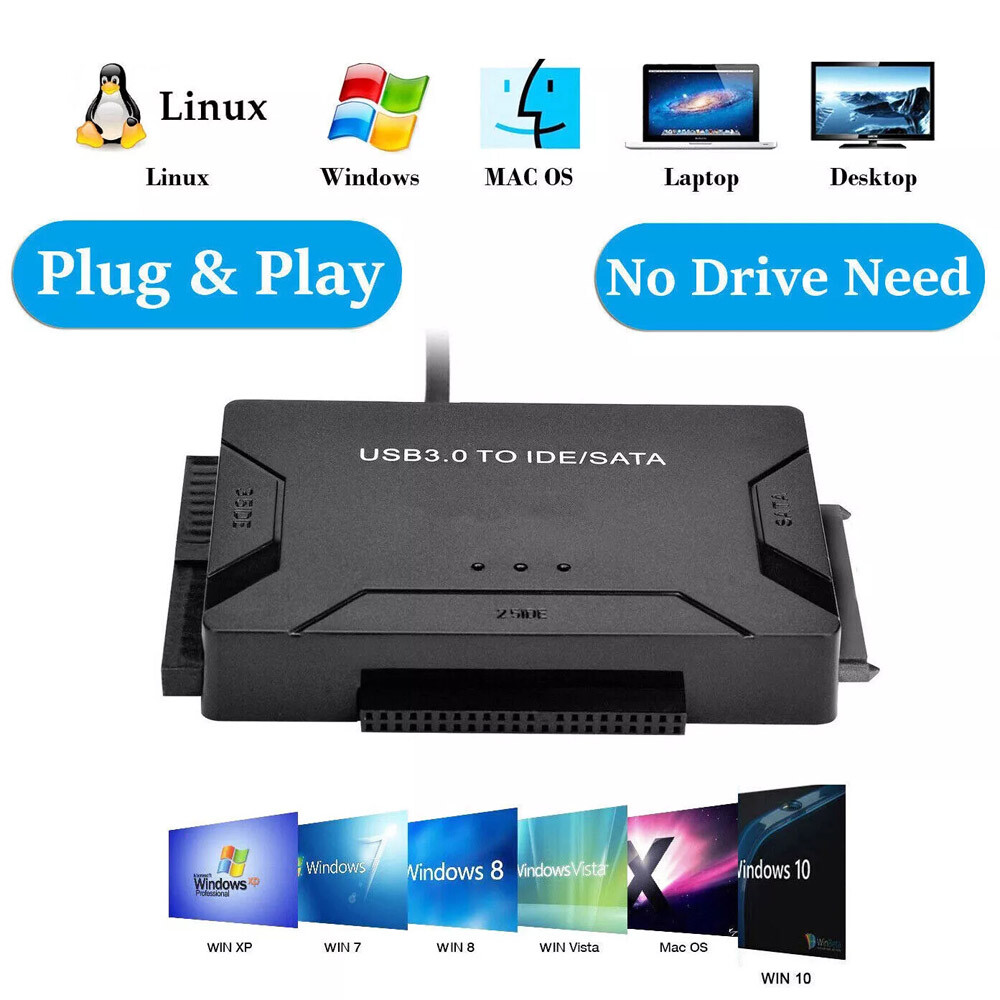 USB 3.0 To IDE/SATA Converter Adapter Kit For 2.5″/3.5″ SATA/IDE/SSD Hard Drive