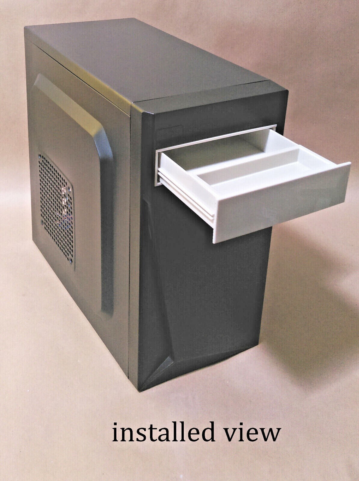 NEW Beige Computer 5.25″ Drive Bay Storage Drawer Box Tray for DVD/Blu-Ray disc