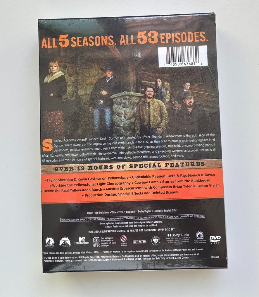 Yellowstone: The Complete Series Season 1-5 (DVD, 2025, 24-Disc Set)