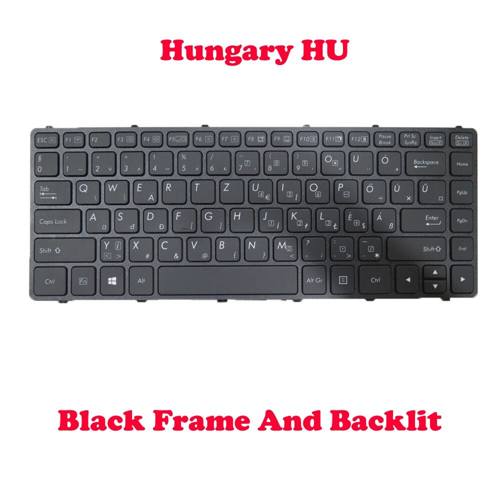 Laptop Backlit Keyboard For GETAC S410 G3 6150e S410G3 Hungary HU Black Frame