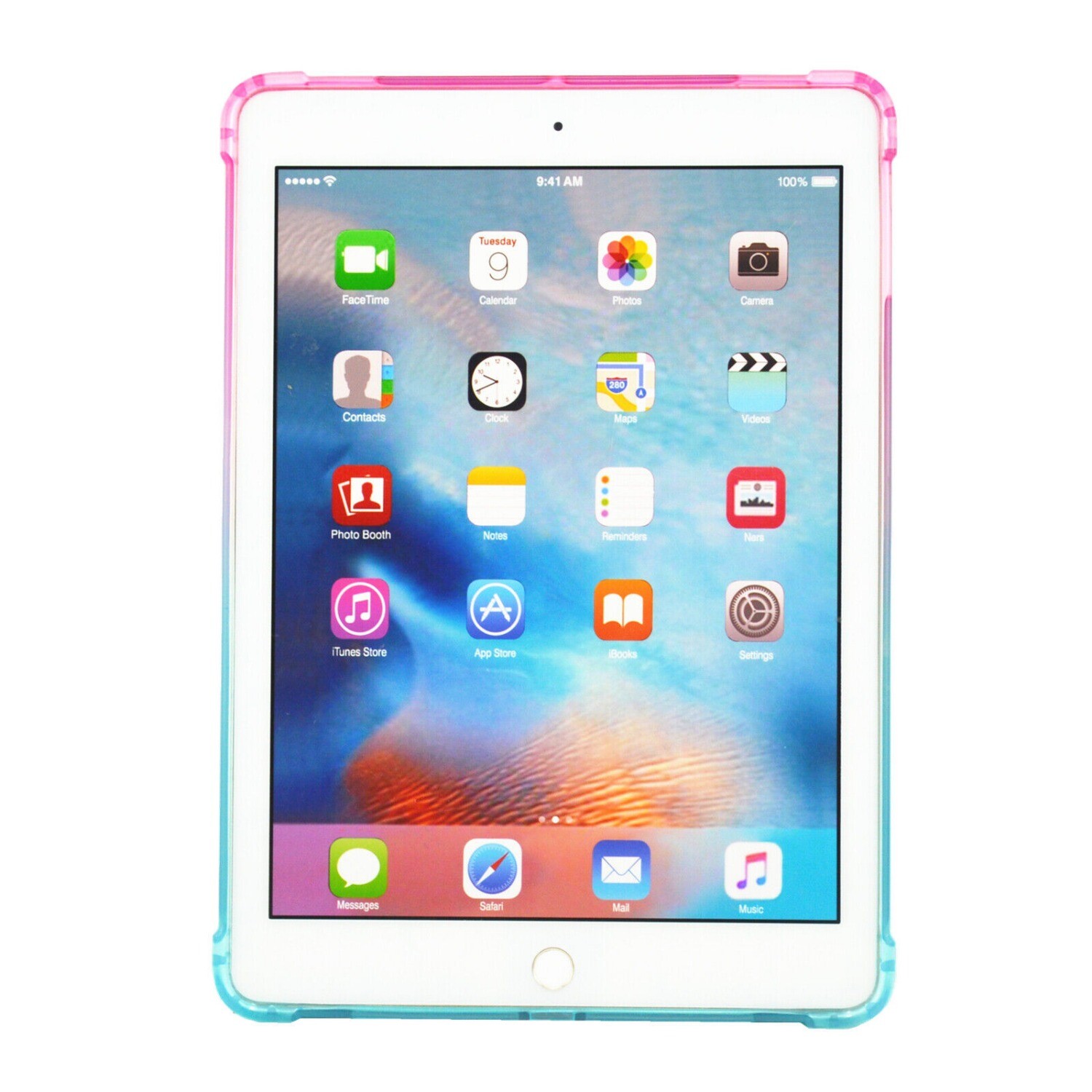 For iPad 9.7”Gen Mini 1 2 3 4 5 Slim Shockproof Gradient Silicone TPU Case Cover