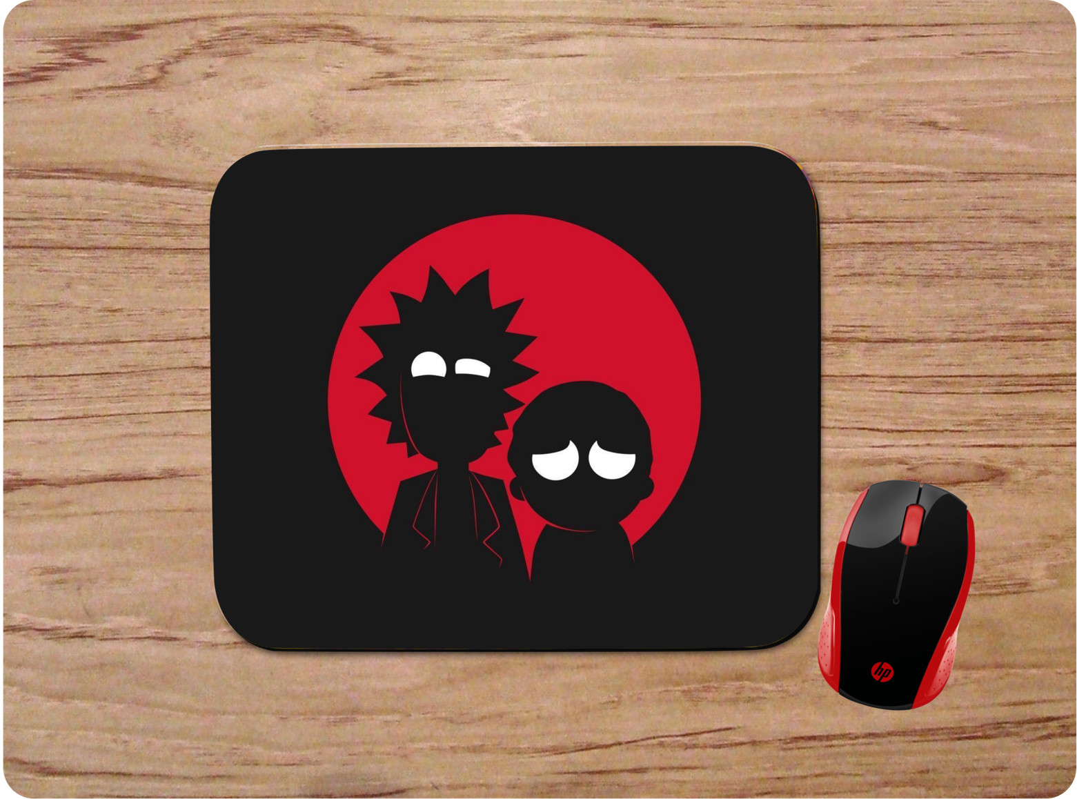 RICK AND MORTY RED AND BLACK CUSTOM DESK MAT MOUSE PAD HOME SCHOOL OFFICE GIFT