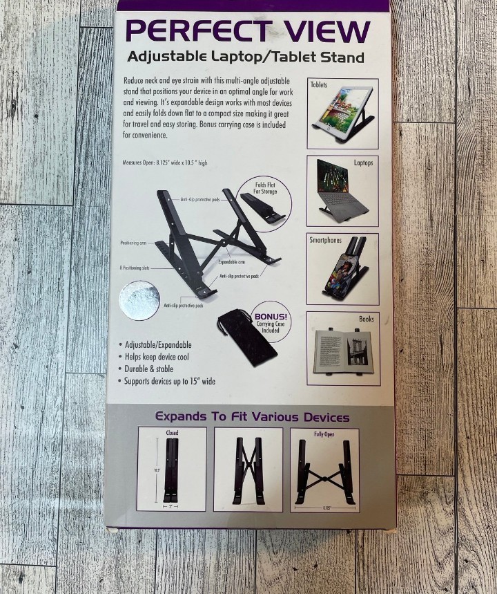Portable Adjustable Laptop/Tablet/Phone Stand Holder up to 15′ New In Box Sealed