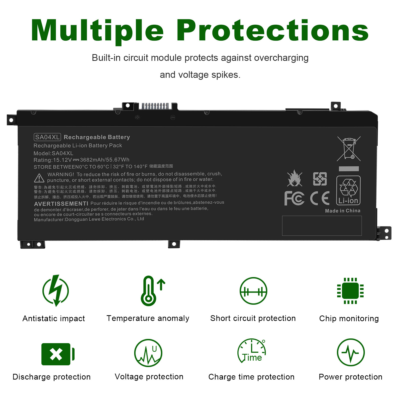 New laptop Battery for HP ENVY X360 15-DR Series SA04XL L43248-AC2 L43267-005 US