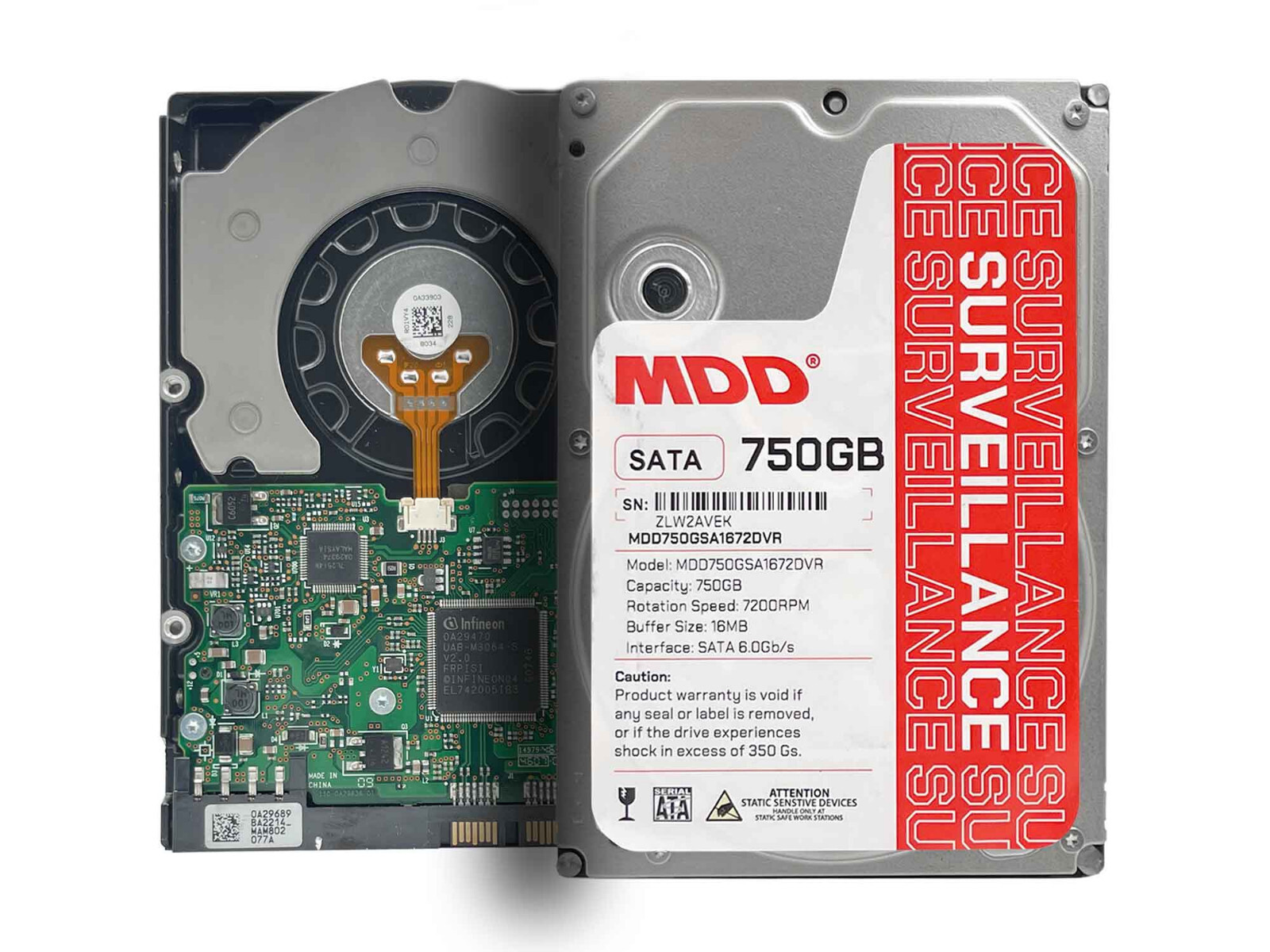 MDD 750GB 7200RPM 256MB SATA 6.0Gb/s 3.5″ Surveillance HDD- 3 Year Warranty