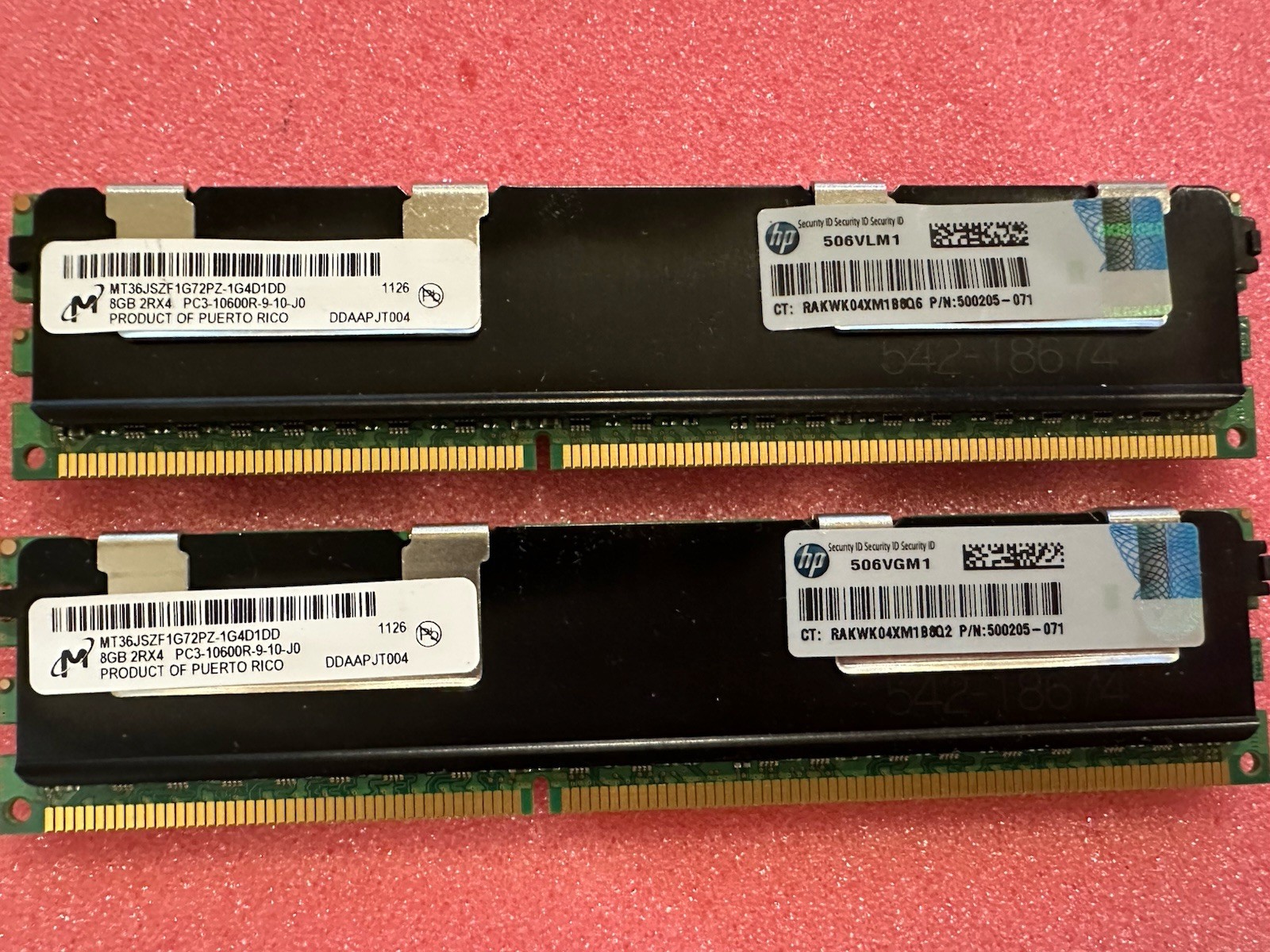 16GB (2x8GB) DDR3 PC3-10600R ECC REG Server RAM Micron 1333MHz