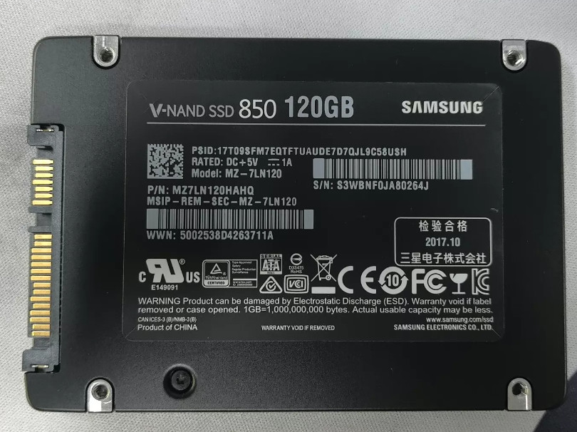 Used SAMSUNG SSD 850 EVO 120GB 250GB 500GB SATA3.0 6Gbps 2.5″ Solid State Drive