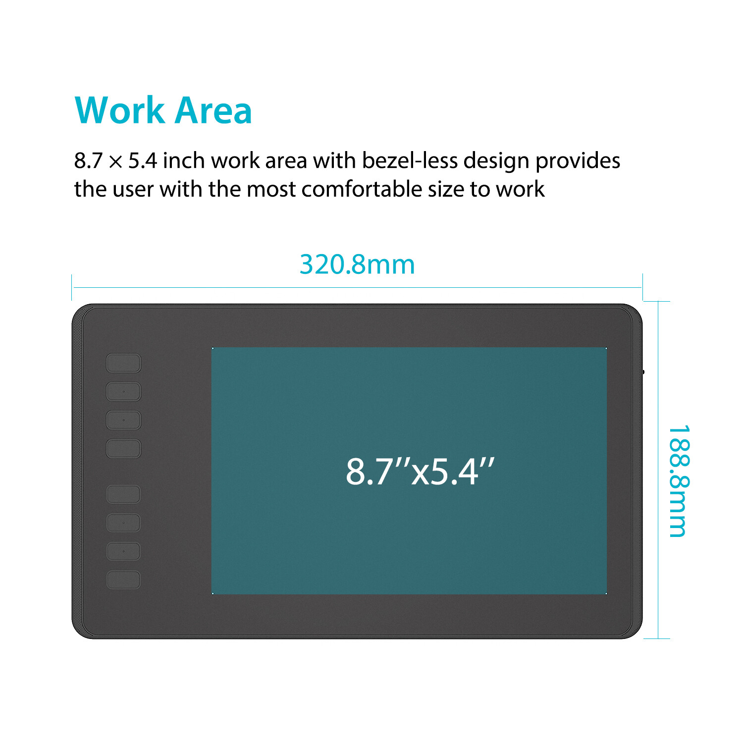 Huion H950P Graphics Drawing Tablet Battery-free Pen 8192 Pressure 8.7”x5.4”