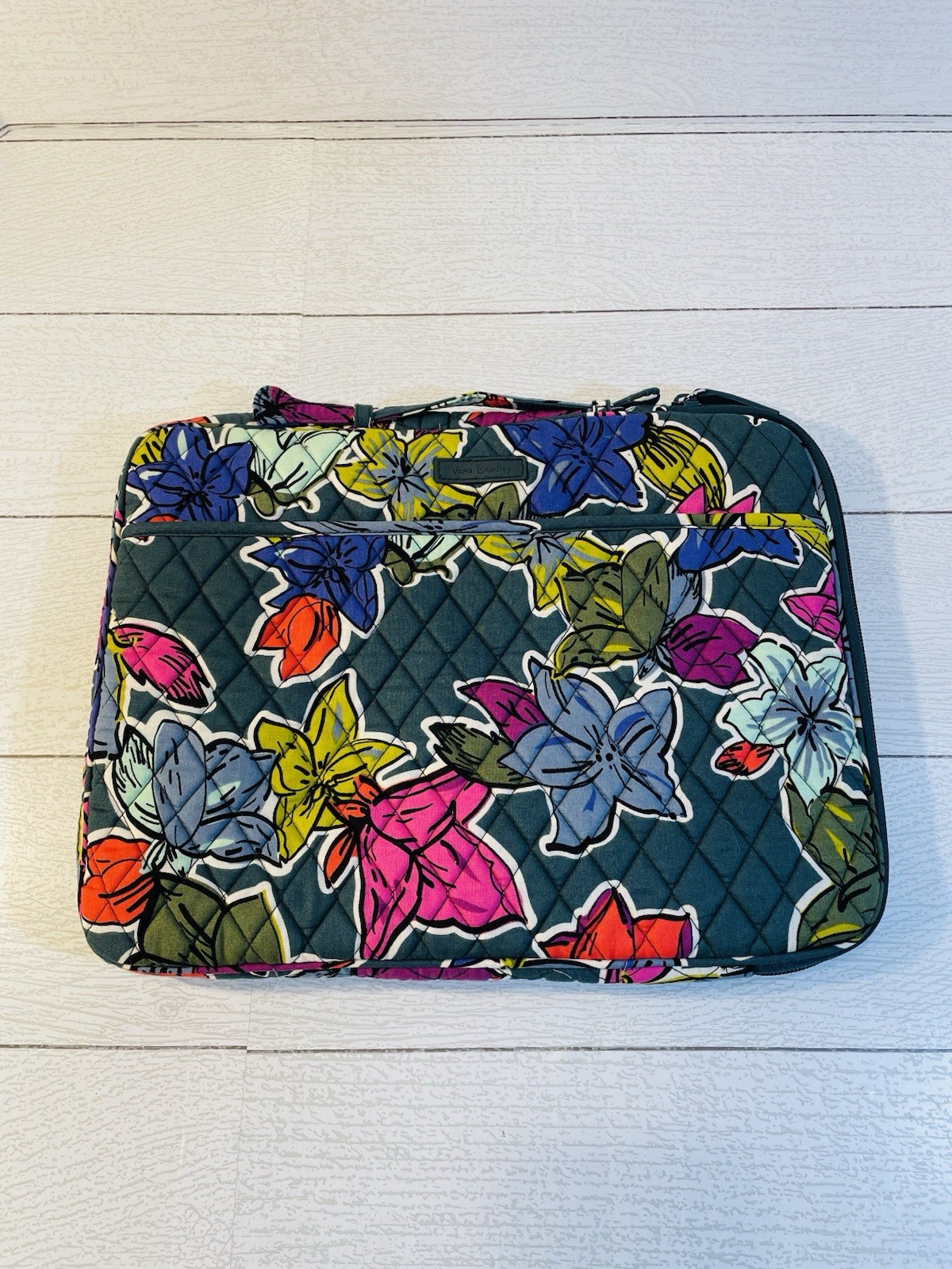 Vera Bradley Quilted Laptop Case Floral Padded Sleeve Travel Work Bag Colorful