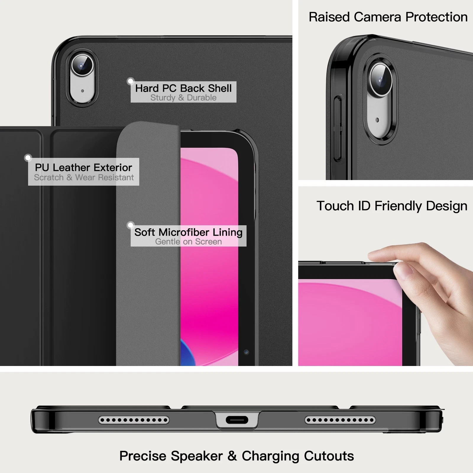 JETech Case for iPad (A16) 11th/10th Generation (2025/2022) with Auto Wake/Sleep