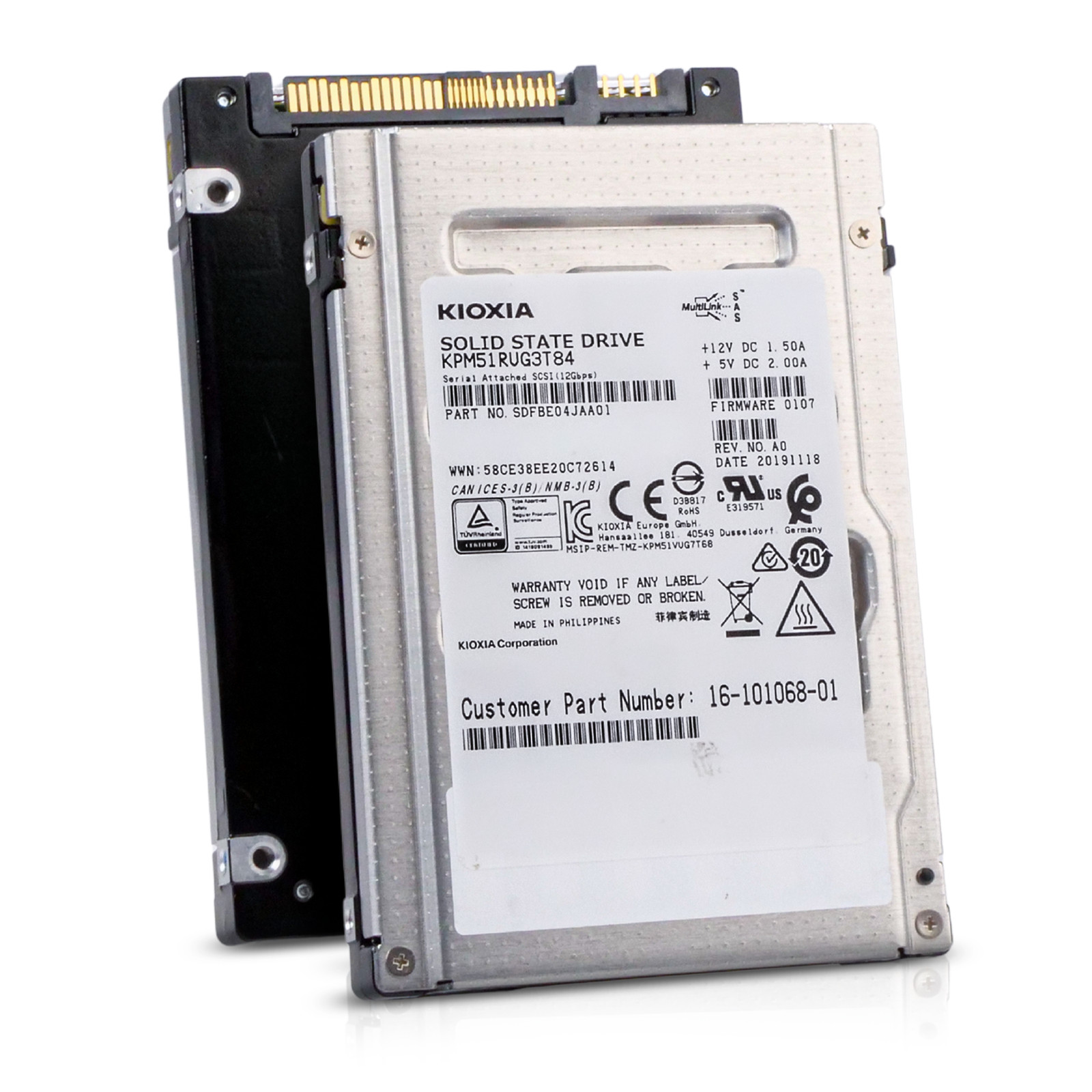 Kioxia PM5-R 3.84TB KPM51RUG3T84 SAS 12Gb/s 3D TLC 2.5in Read Intensive SSD