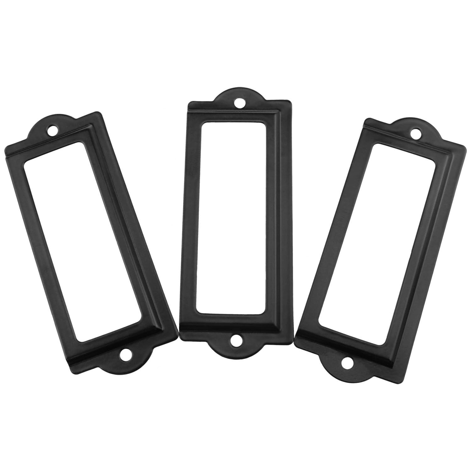 Dsjnf Metal Label Holder Black Metal Library Label File Drawer Label Frame Ho…