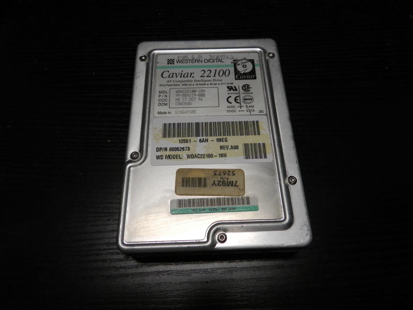 Western Digital Caviar 22100 WDAC22100-18H P/N 99-004219-008 w/health report