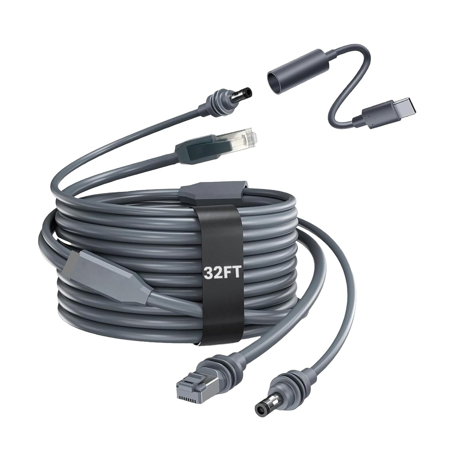 32FT/10M Starlink Mini Ethernet Cable, 2-In-1 Integrated DC Power and Gigabit