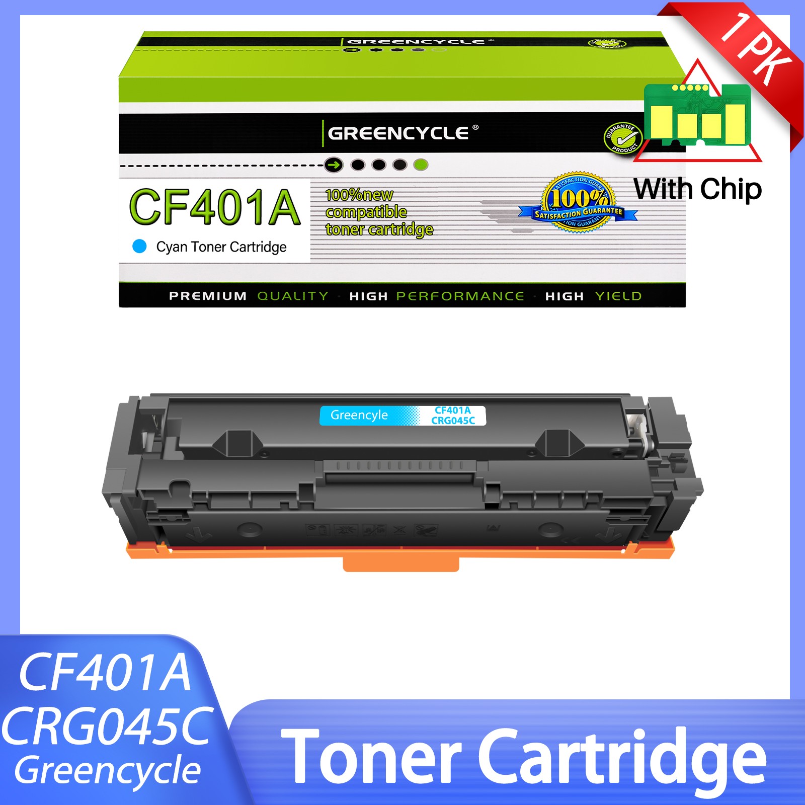 High Quality 1PK CF401A Cyan Toner Cartridge For HP 201A LJ M277n M277dw M252dn