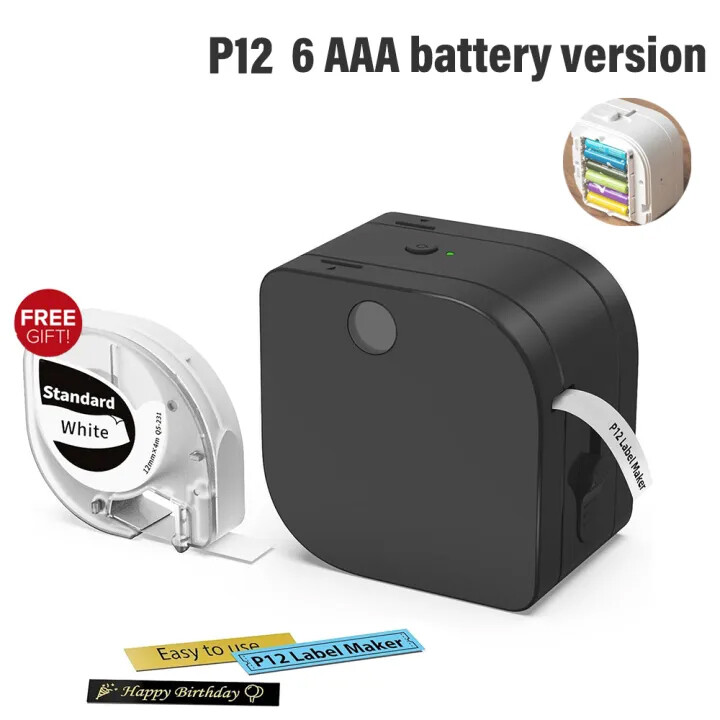 Phomemo P12 Bluetooth Printer Thermal Transfer Label Maker Sticker Machine