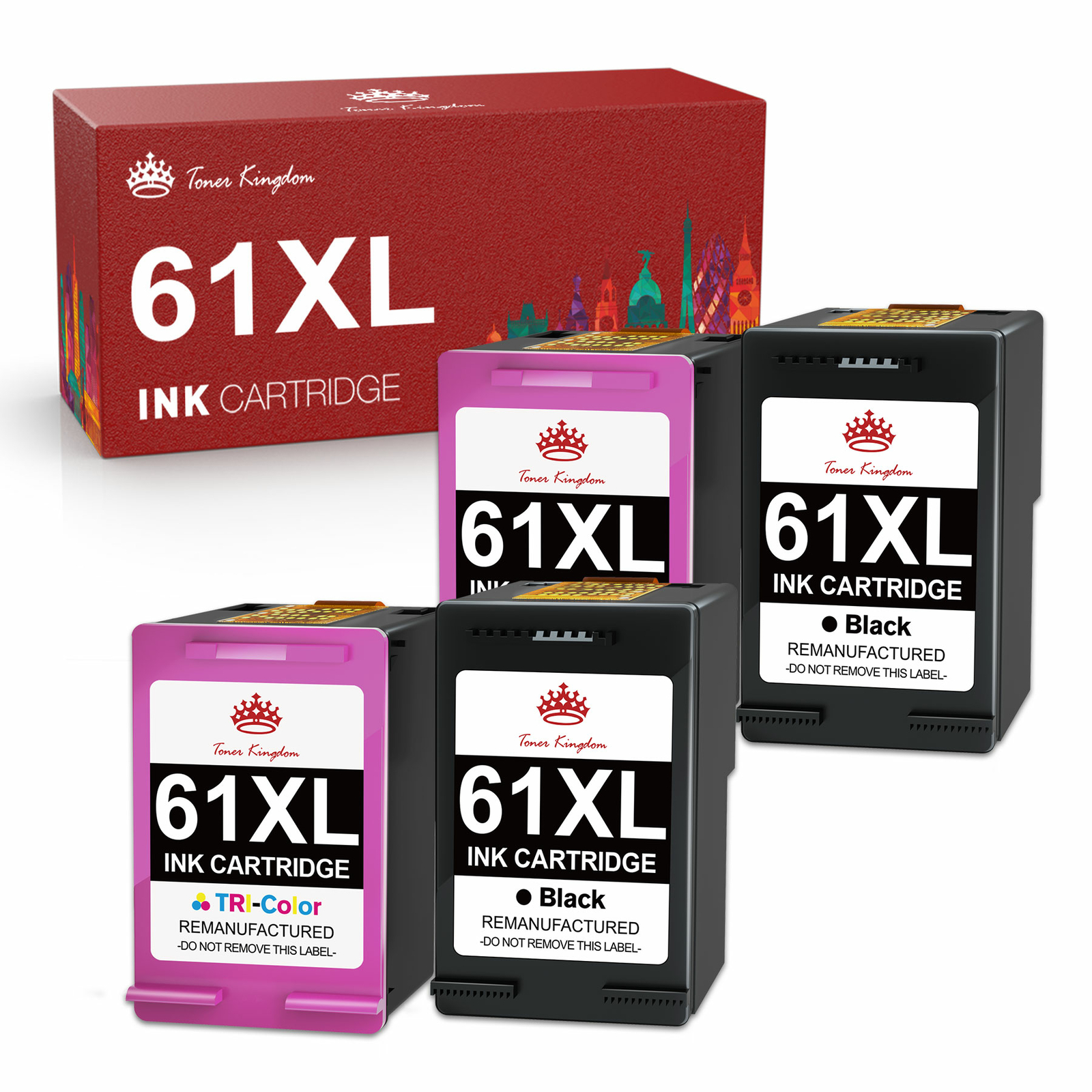 4 Ink 61XL 61 CH563WN CH564W &Chip Set For HP OfficeJet 4630 4632 4635 2620 2622