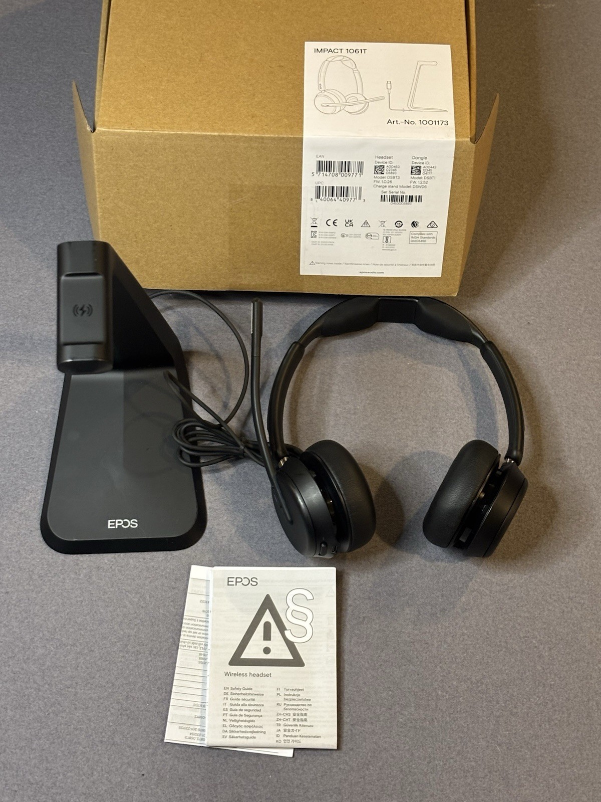 EPOS IMPACT 1061T Wireless Bluetooth Headset w/ Charging Stand & Case