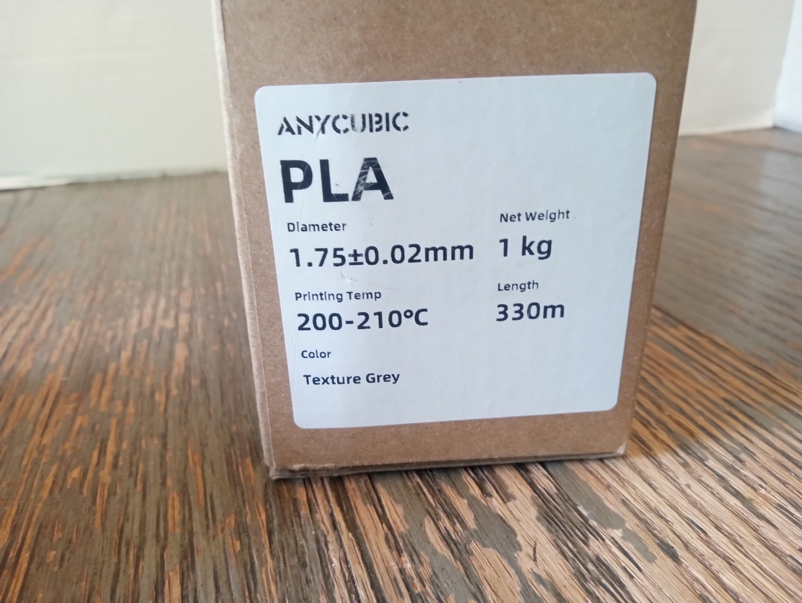 Anycubic PLA 3D Printer Filament Grey 1.75mm 1Kg Length 330m 200-210c