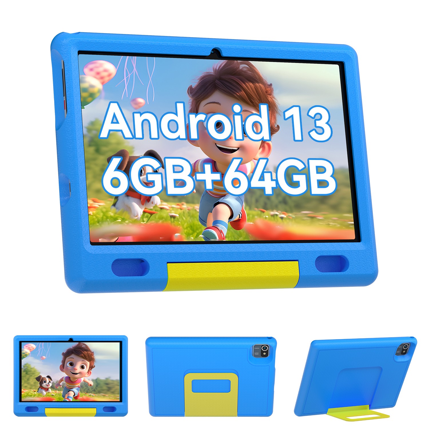 Aeezo Kids Tablet 10 inch Android 13 Tablet 6GB RAM, 64GB ROM with Shockproof PC