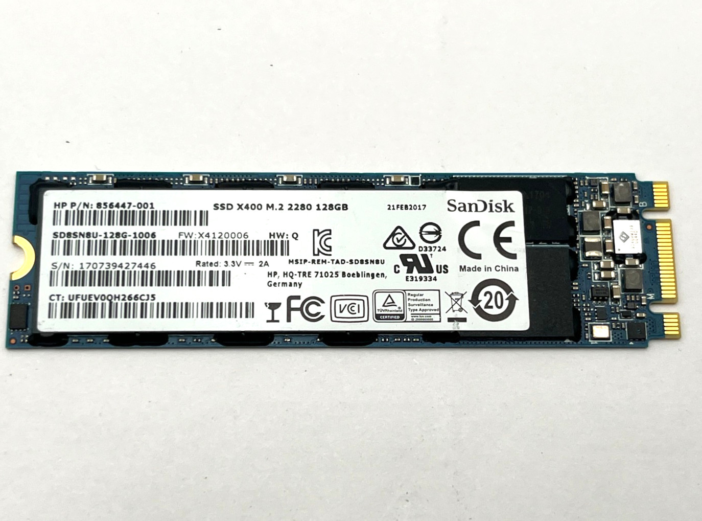Lot of 20 – 128GB M.2 X400 SanDisk SD8SN8U-128G-1006