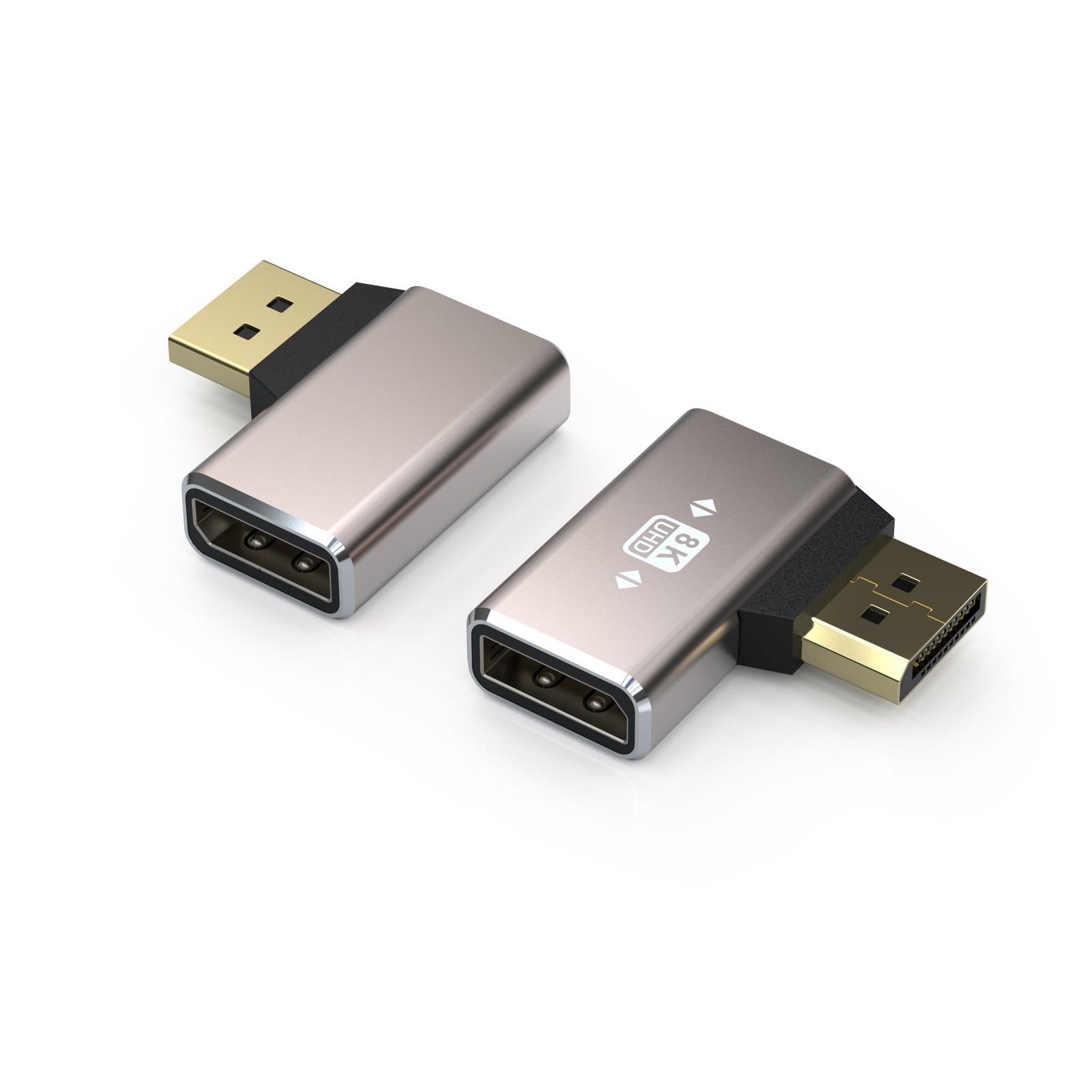 8K DisplayPort Converter Right Angle DP Male to Female Adapter for TV PC Laptop