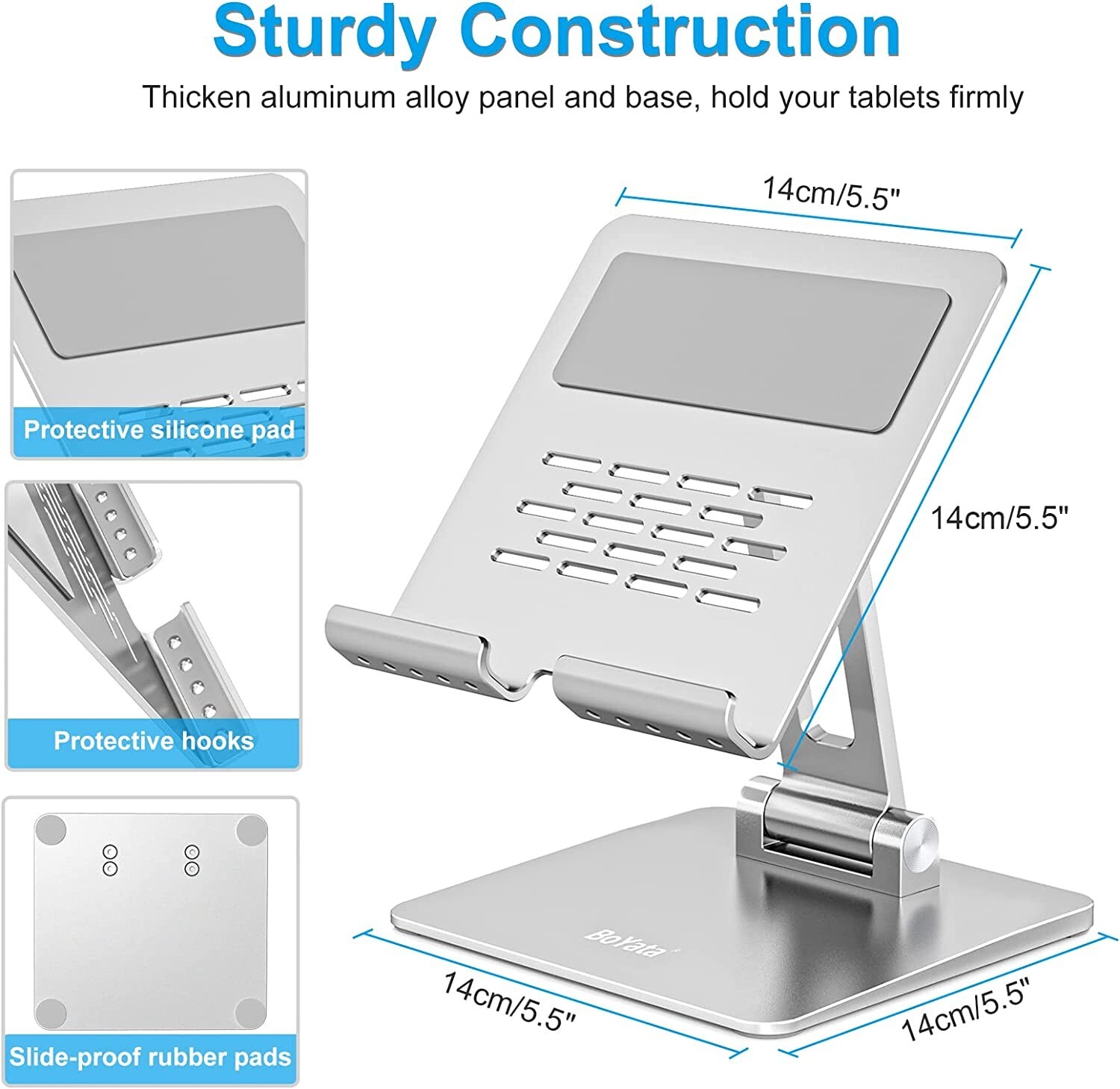 Tablet Stand Aluminum Adjustable Tablet Holder Foldable Desktop Stand iPad Mini