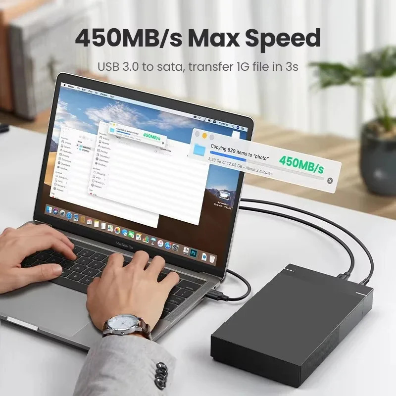 3.5 Inch HDD Case USB 3.0 to SATA External Hard Drive Reader Support 10TB Hard D