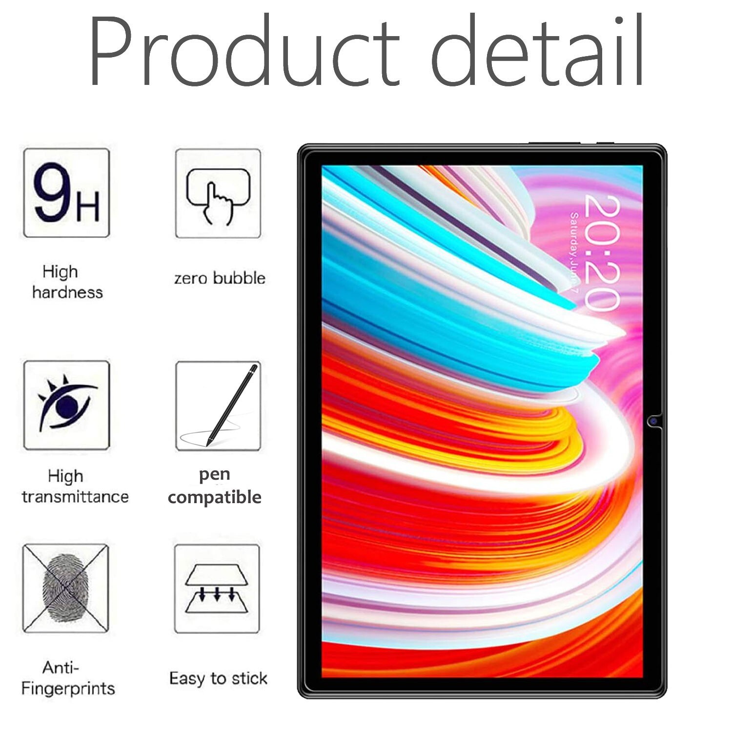 2PCS Glass Screen Protector for Teclast P20S/P20HD 10.1 inch Tempered Cover Film