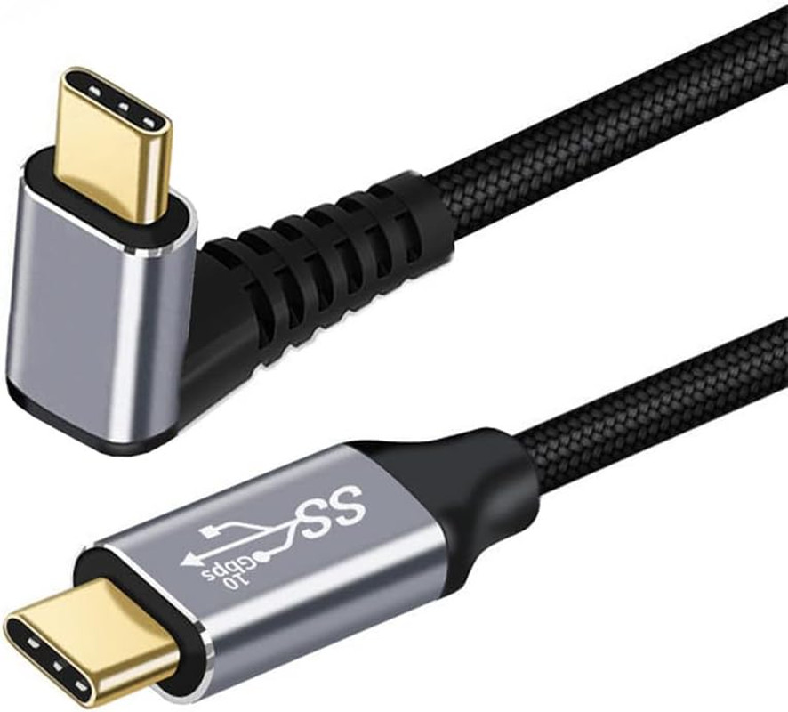 90 Degree Up Down Angled Type-C USB-C Male to Male USB3.1 10Gbps 100W Da…