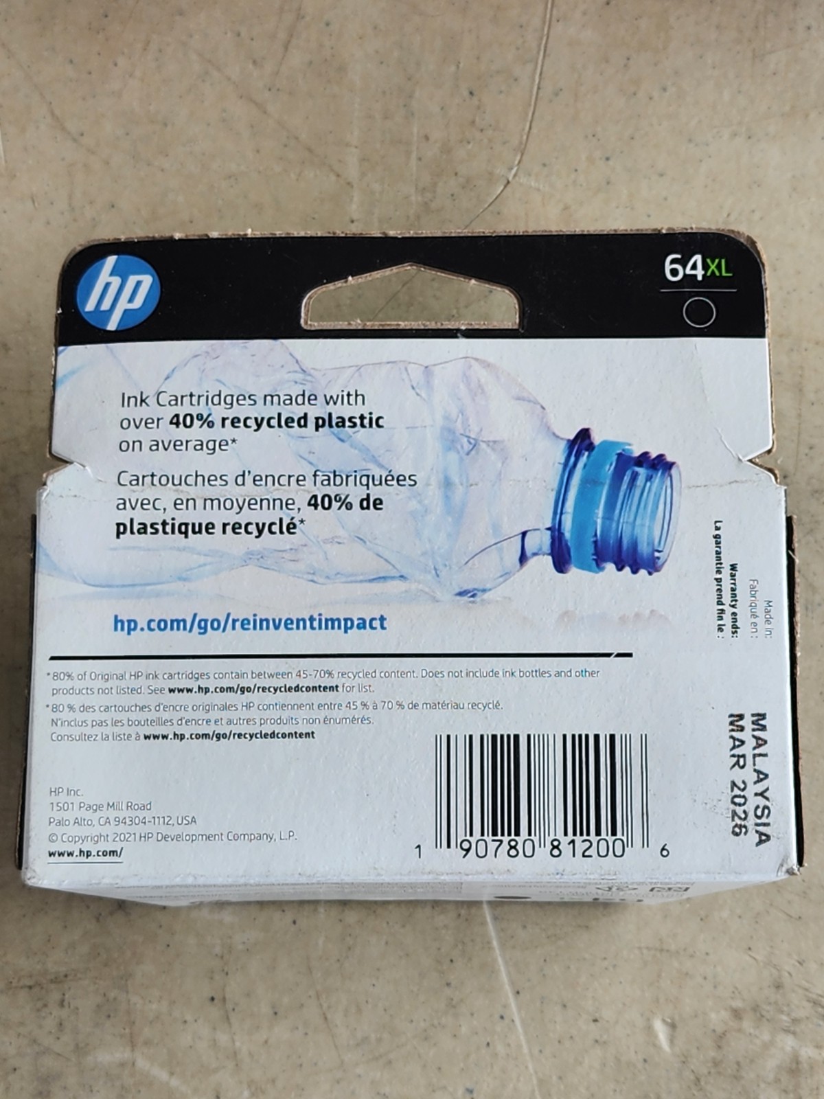 HP 64XL N9J92AN Black Original Ink Cartridge OEM New