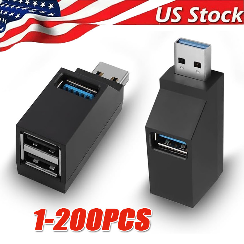 3 Port USB 3.0 Hub Portable High Speed Splitter Box For PC Notebook Laptop lot