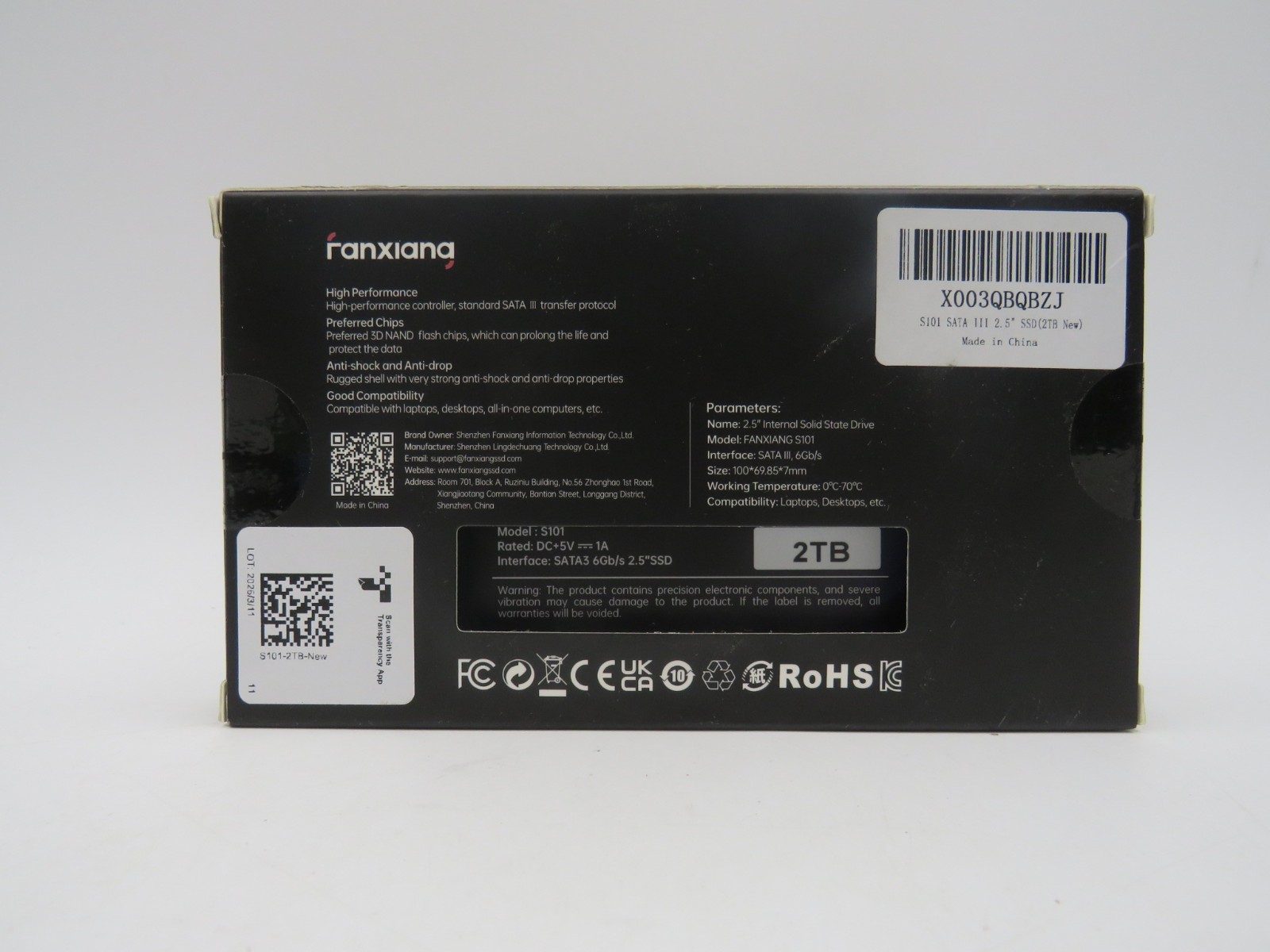 Fanxiang 2TB SSD 2.5 SATA Internal Hard Drive TLC 6Gb/s 550MB/s NEW SEALED