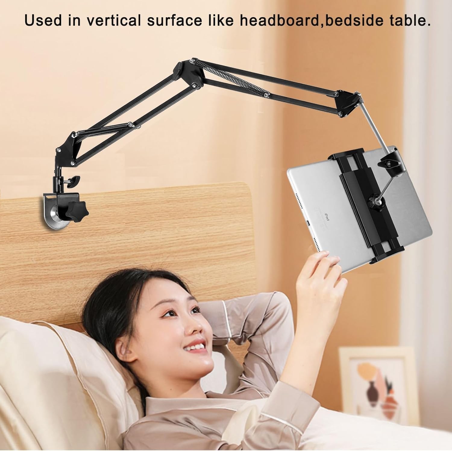 Tablet Stand for Bed, iPad Holder for Desk Bedside, Adjustable Gooseneck