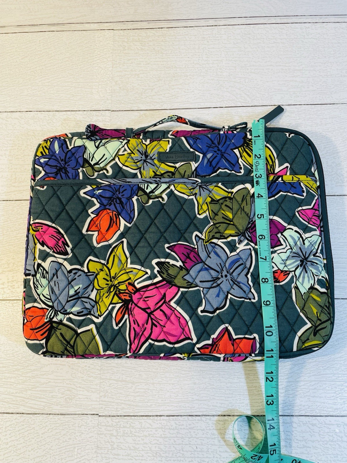 Vera Bradley Quilted Laptop Case Floral Padded Sleeve Travel Work Bag Colorful
