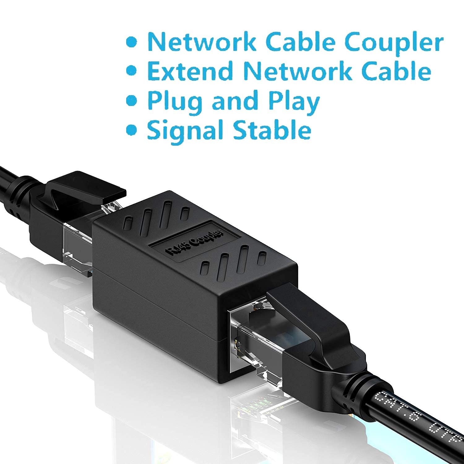 1-5PACK RJ45 Inline Coupler Cat6/Cat5e Ethernet Network Cable Extender Connector