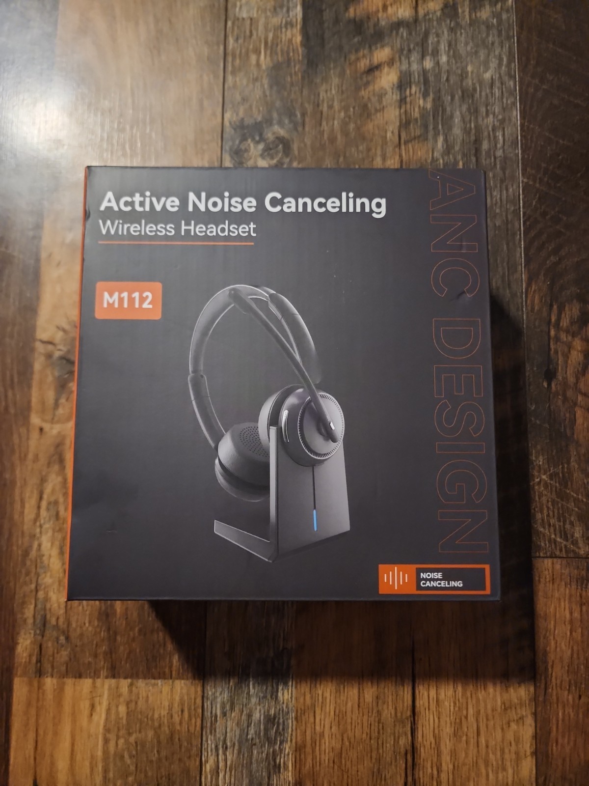 M112 Active Noise Canceling Wireless Headset Bluetooth V5.4 with Charging Stand