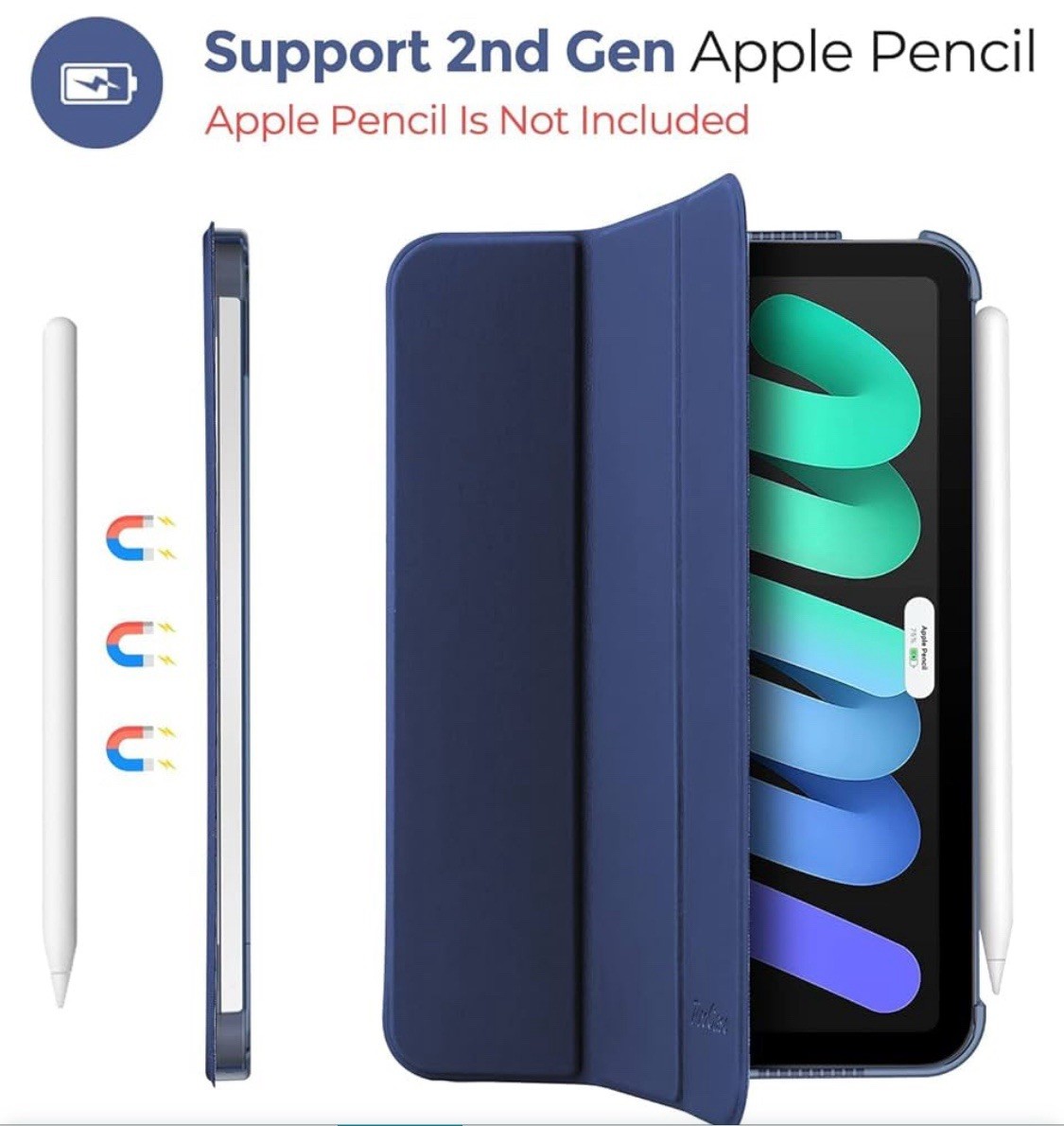 Smart Case for iPad Mini 7 A17 Pro 2024/iPad Mini 6 2021 8.3 inch iPad Mini 7th