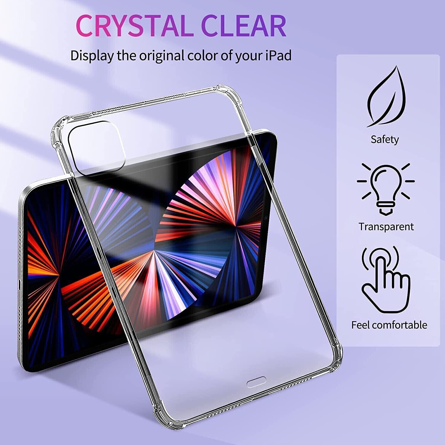 For iPad 2/3/4/5/6/7/8/9 Mini Pro 11 M4 Case Clear Soft Gel TPU Shockproof Cover