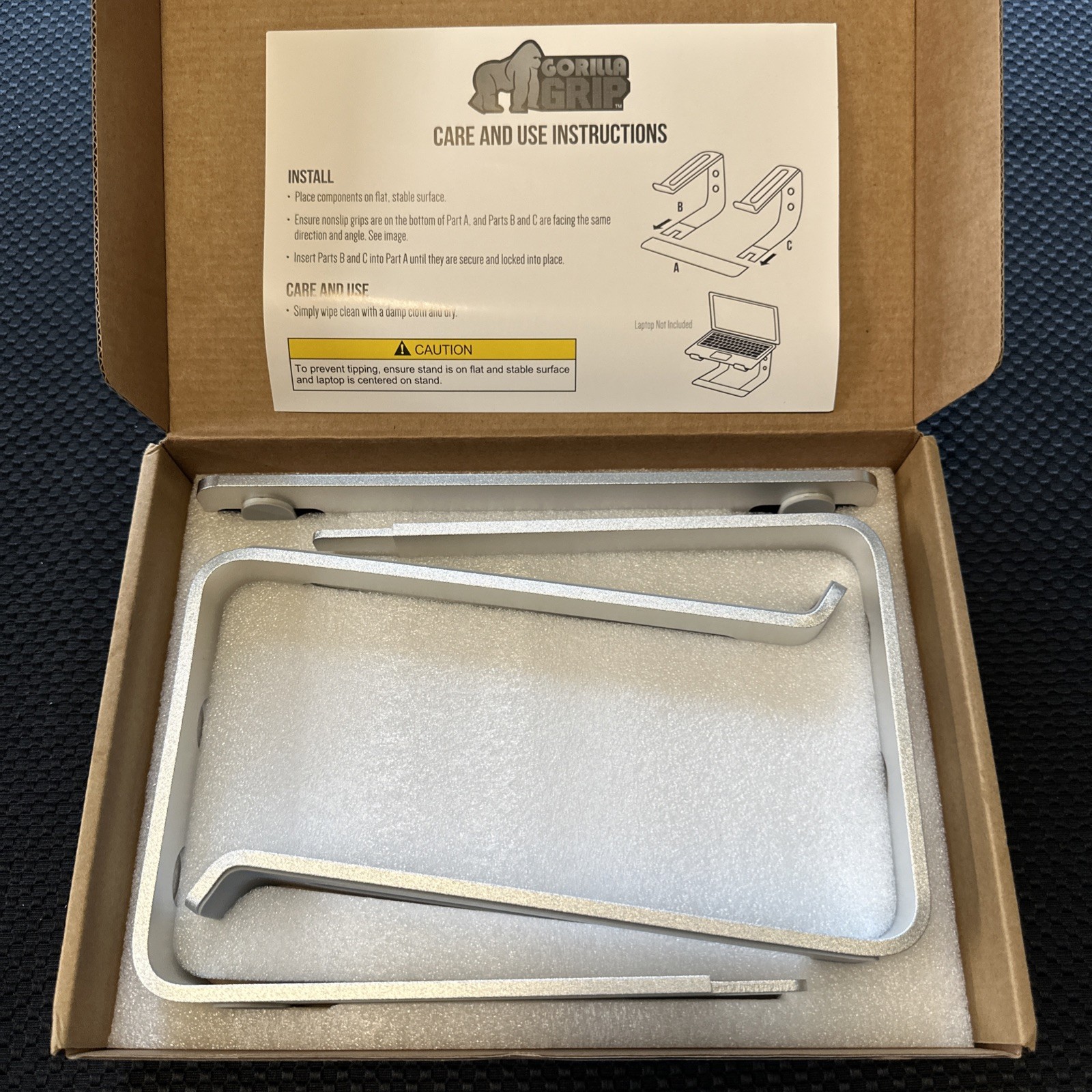 Gorilla Grip Laptop Stand – Silver