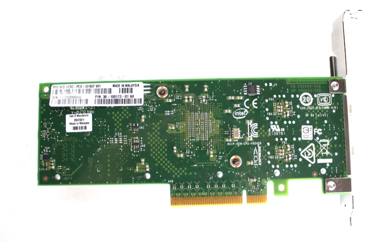 Cisco UCSC-PCIE-ID10GF X710-DA2 dual 10GB SFP+ PCIe Network Card 30-100173-01