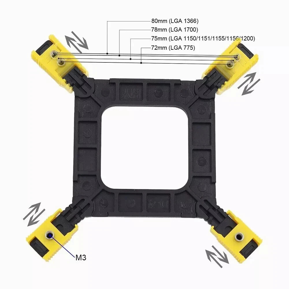 Adjustable CPU Motherboard Cooler Backplate for Intel LGA1151 1700 1200 1366 775