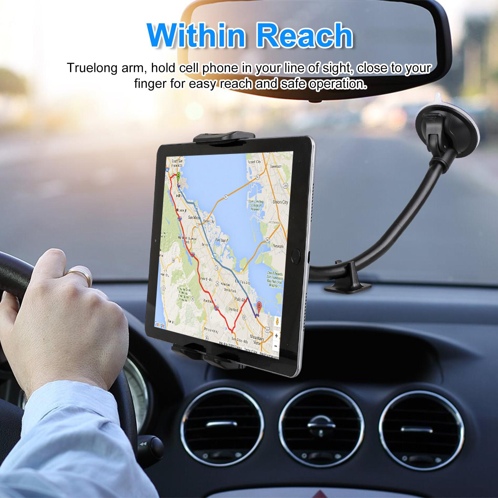 360° Universal Car Windshield Holder Desktop Mount for Cellphone Tablet iPad GPS